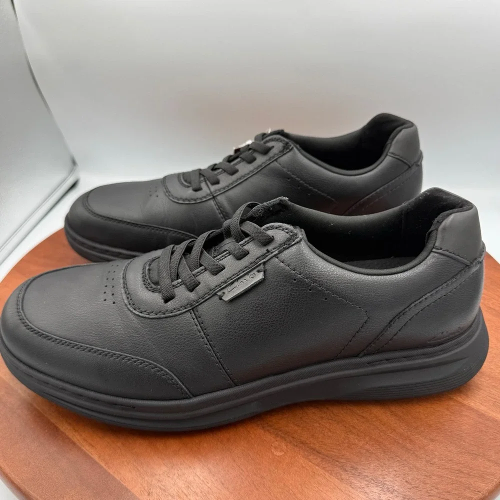 Clarks Craftwell Leather Sneakers‎ Black Mens 12 Wide Lace Oxfords 261847028110
